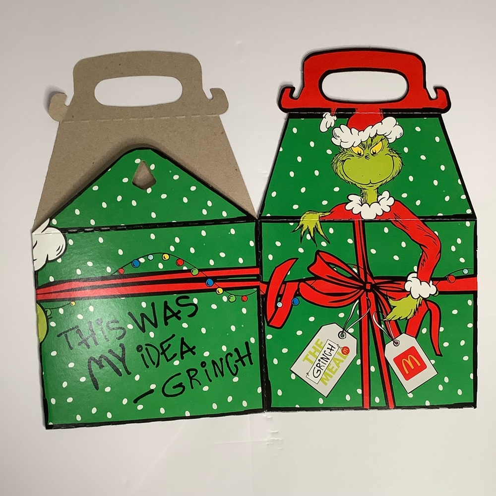 MCDONALDS THE GRINCH MEAL BOX OPENED NOTHING INSIDE!! LIMITED EDITION!!